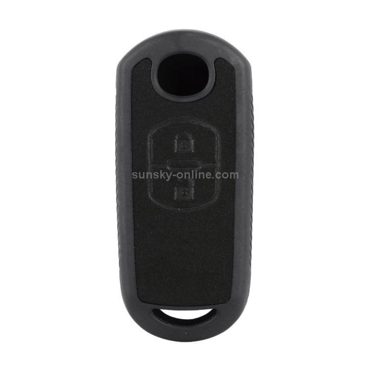 Couverture de protection de clé en plastique de flocage de voiture deux  boutons pour Mazda (noir)
