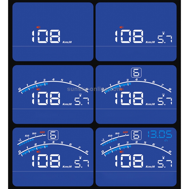 4E Coche 5,5 pulgadas OBD HUD Head-up Display Soporte Alarma de velocidad / Recordatorio de cambio / Pantalla de tiempo - 6