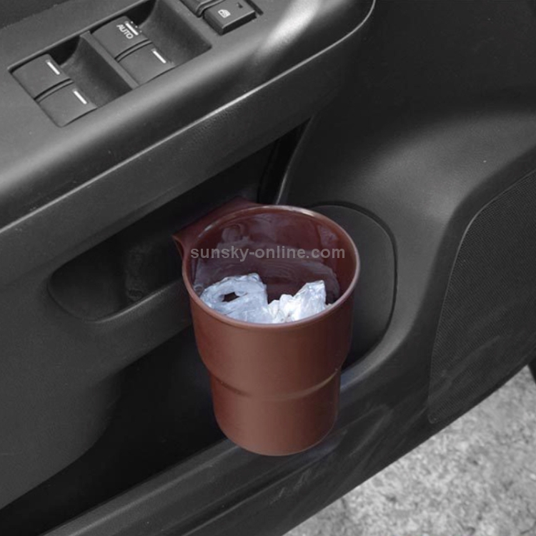 Porte-gobelet d'eau de voiture multifonctionnel Boîte de rangement  suspendue Support de téléphone portable Sortie d'air Poubelle (marron)