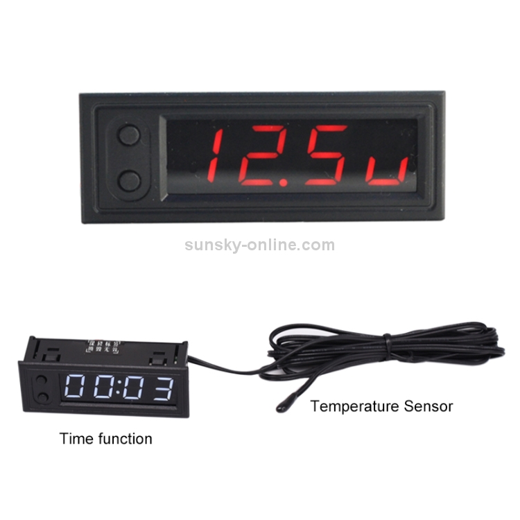 3 In 1 Vehicle Digital Electric Clock Thermometer LED Digital