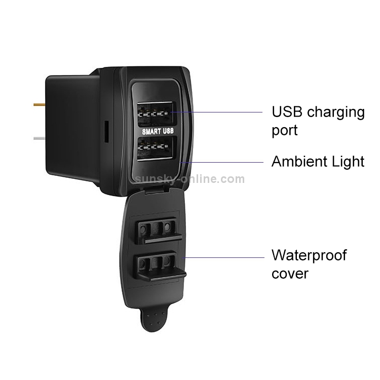Car 3.1A USB Double-sided Mobile Phone Charger for Toyota Car 3.1A USB Double-sided Mobile Phone Charger for Toyota