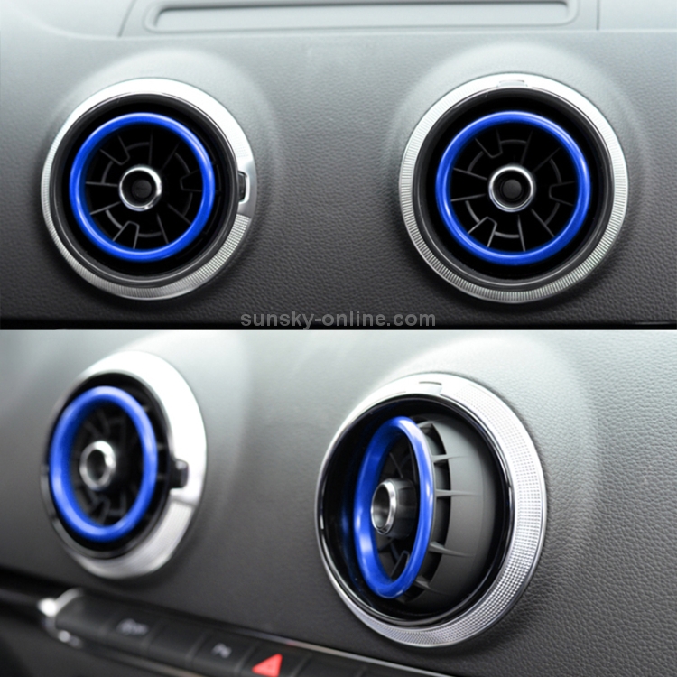 4 teile / set Klimaanlage Entlüftung Metall Dekorativer Ring für Audi A1  (blau)