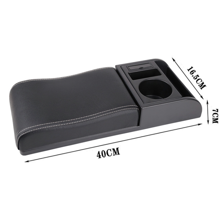 Auto Multifunktional Dual USB Armlehnen Box Booster Pad, Mikrofaser Leder  gekrümmt Typ (Schwarzweiß)