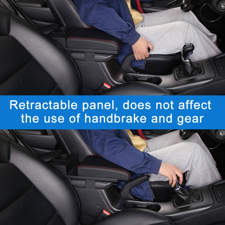 Car Multi-functional Dual USB Armrest Box Booster Pad, Carbon