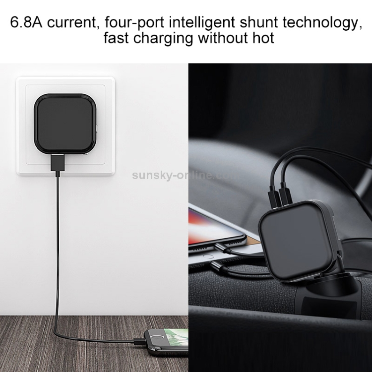 SL-608 2 in 1 2.1A Dual USB Travel Charger Foldable Car Charger, US Plug(White) SL-608 2 in 1 2.1A Dual USB Travel Charger Foldable Car Charger, US Plug(White)