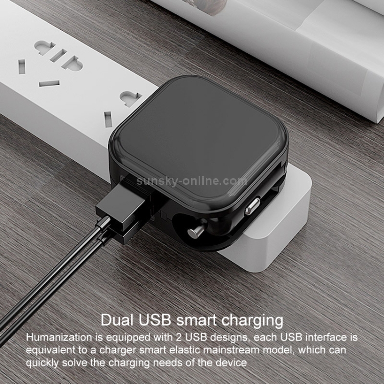SL-608 2 in 1 2.1A Dual USB Travel Charger Foldable Car Charger, US Plug(White) SL-608 2 in 1 2.1A Dual USB Travel Charger Foldable Car Charger, US Plug(White)