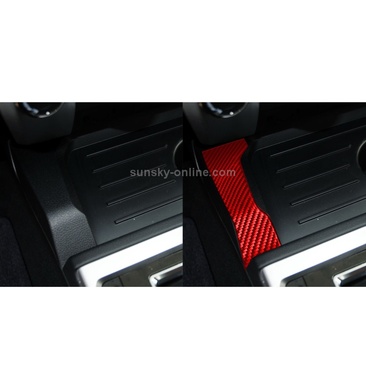 2 PCS / Set Carbon Fiber Car Central Control Gear Trim Decorative Sticker for Toyota Tundra 2014-2018,Left and Right Drive Universal (Red) - 5