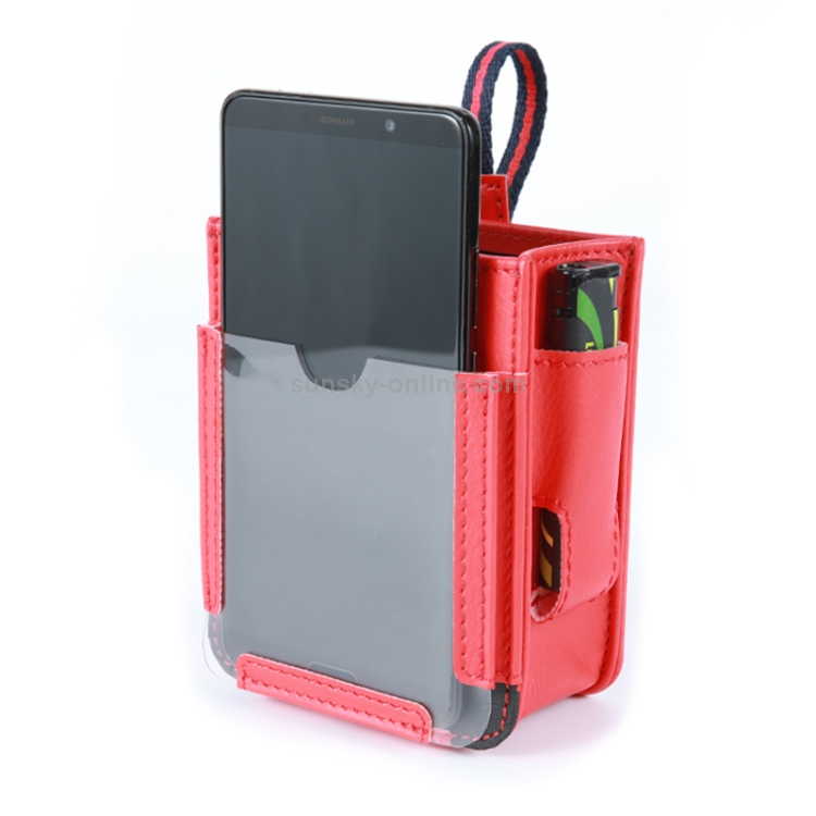 Bolsa de almacenamiento de salida de aire para automóvil Bolsa colgante de almacenamiento para teléfono móvil (rojo) - 1