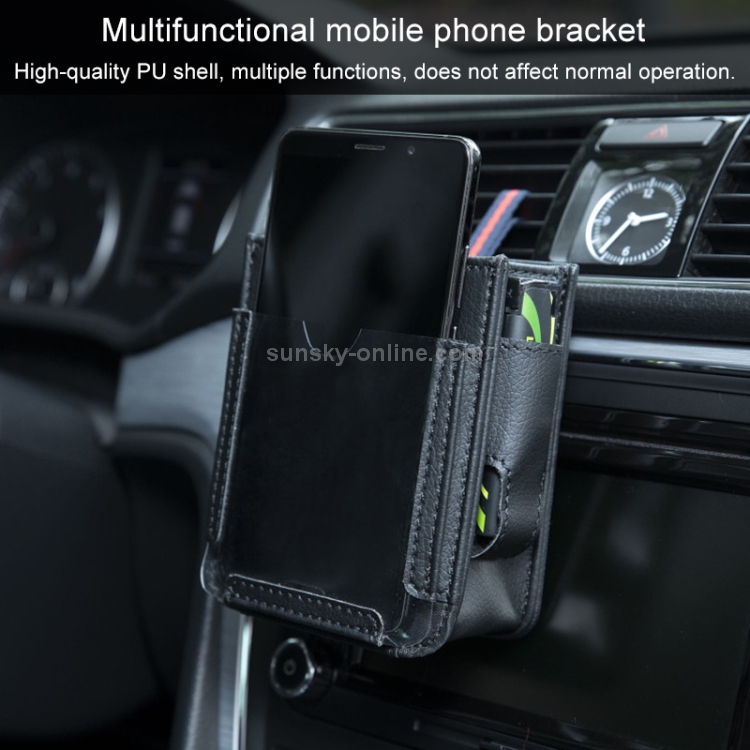 Bolsa de almacenamiento de salida de aire para automóvil Bolsa colgante de almacenamiento para teléfono móvil (rojo) - 4