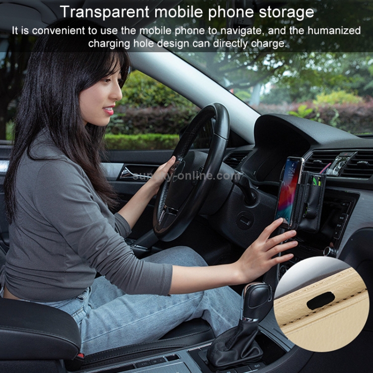 Bolsa de almacenamiento de salida de aire para automóvil Bolsa colgante de almacenamiento para teléfono móvil (rojo) - 5