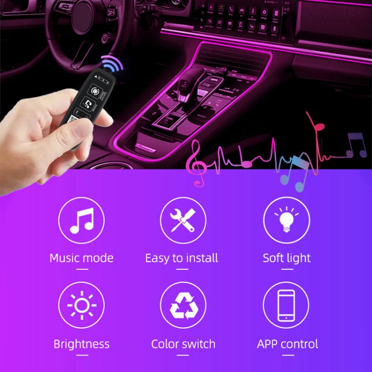 G101U Luce d'atmosfera a LED colorata per auto da 3 m USB