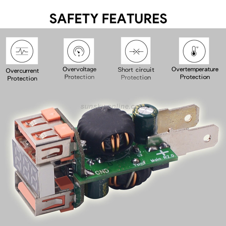 CS-876A2 Car Square Aluminum Alloy QC 3.0 Dual USB Charger with Voltmeter CS-876A2 Car Square Aluminum Alloy QC 3.0 Dual USB Charger with Voltmeter