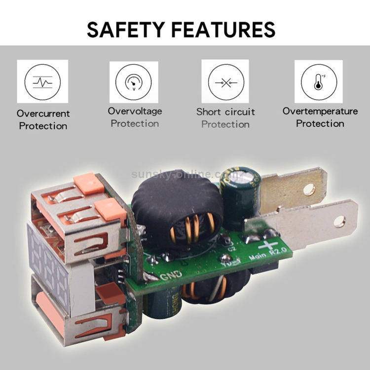 ZH-876C2 Car Square Aluminum Alloy QC 3.0 Dual USB Charger with Voltmeter & 60cm Cable ZH-876C2 Car Square Aluminum Alloy QC 3.0 Dual USB Charger with Voltmeter & 60cm Cable