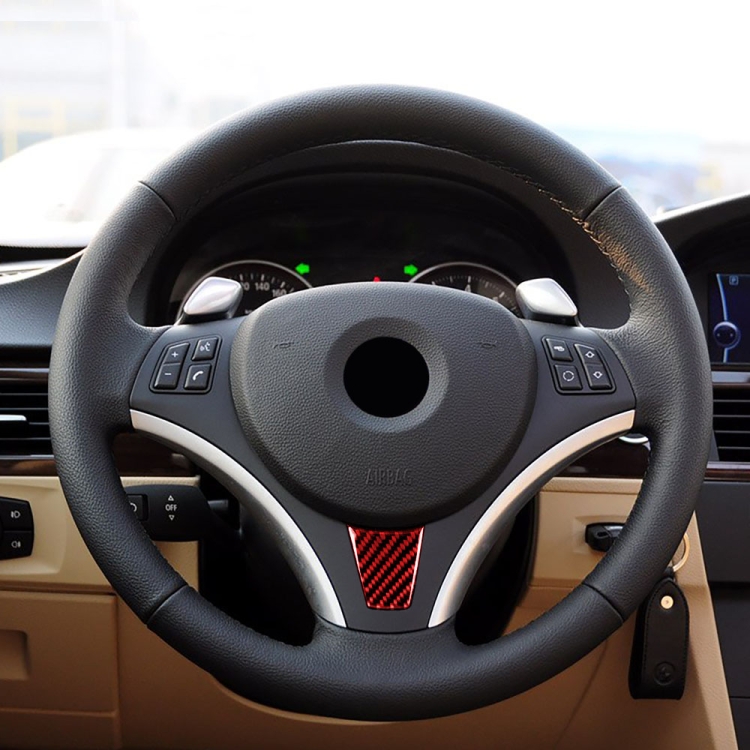 Pour BMW Série 3 E90 Grand A Version Autocollant décoratif de volant de  voiture en fibre de carbone (rouge)