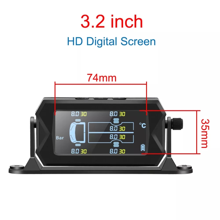 8 Bar Solar Wireless Tire Pressure Monitoring System TPMS 6 External ...