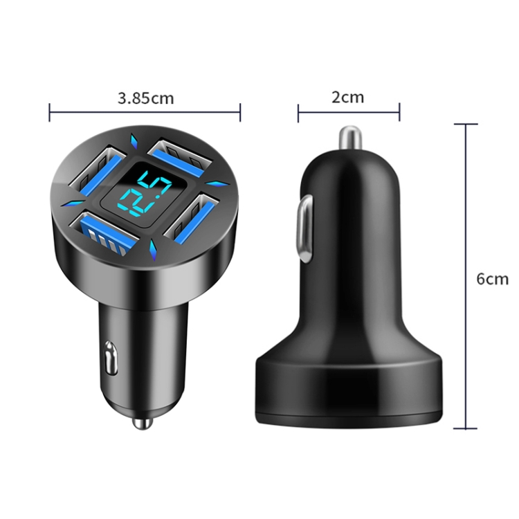 2pcs 4 in 1 USB 4.8A Digital Display Car Charger 2pcs 4 in 1 USB 4.8A Digital Display Car Charger