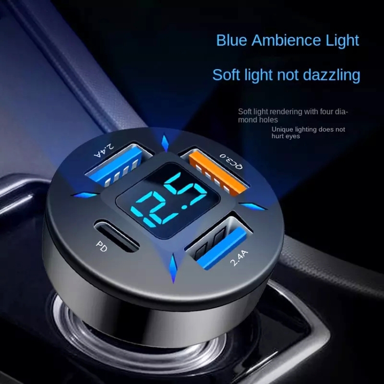 2pcs 4 in 1 USB 4.8A Digital Display Car Charger 2pcs 4 in 1 USB 4.8A Digital Display Car Charger