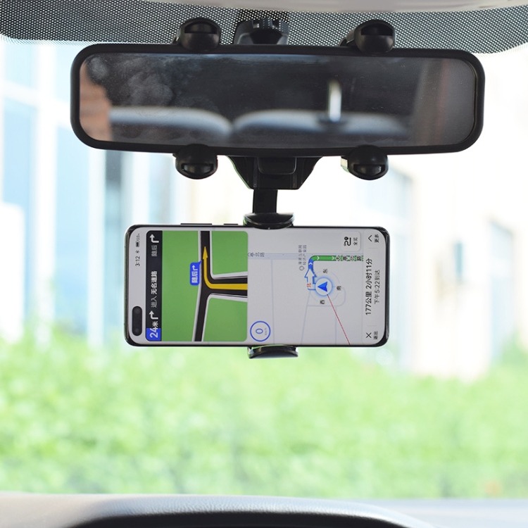 Car Rear Mirror Navigation Phone Holder (Black) Car Rear Mirror Navigation Phone Holder (Black)