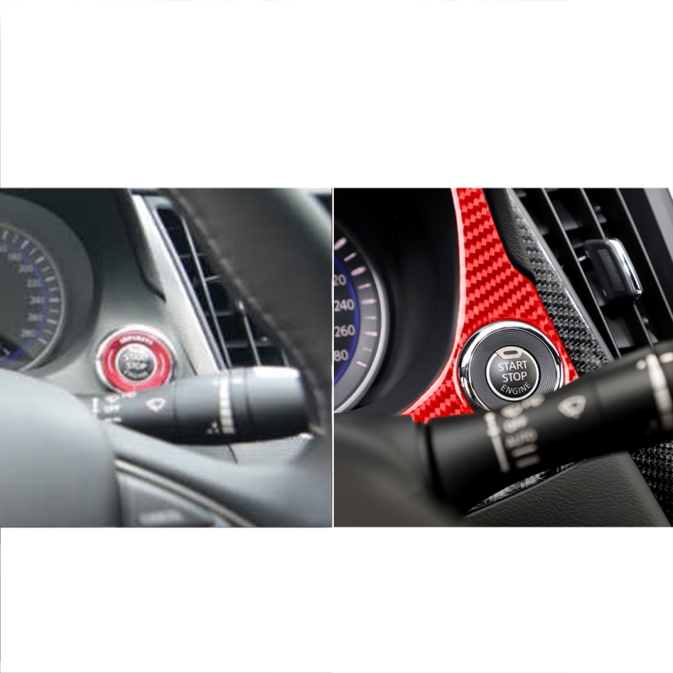 Autocollant décoratif de tableau de bord de voiture en fibre de carbone  pour Infiniti Q50 2014-2020, conduite à gauche (rouge)