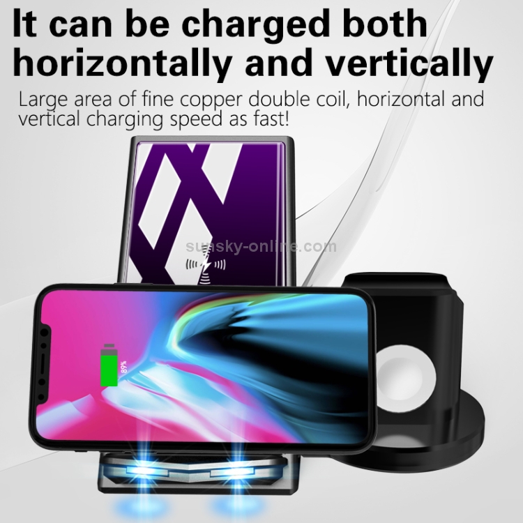 A9 10W 6 In 1 Multi-function Split Design Car Fast Charging Induction Wireless Charger(Black) A9 10W 6 In 1 Multi-function Split Design Car Fast Charging Induction Wireless Charger(Black)