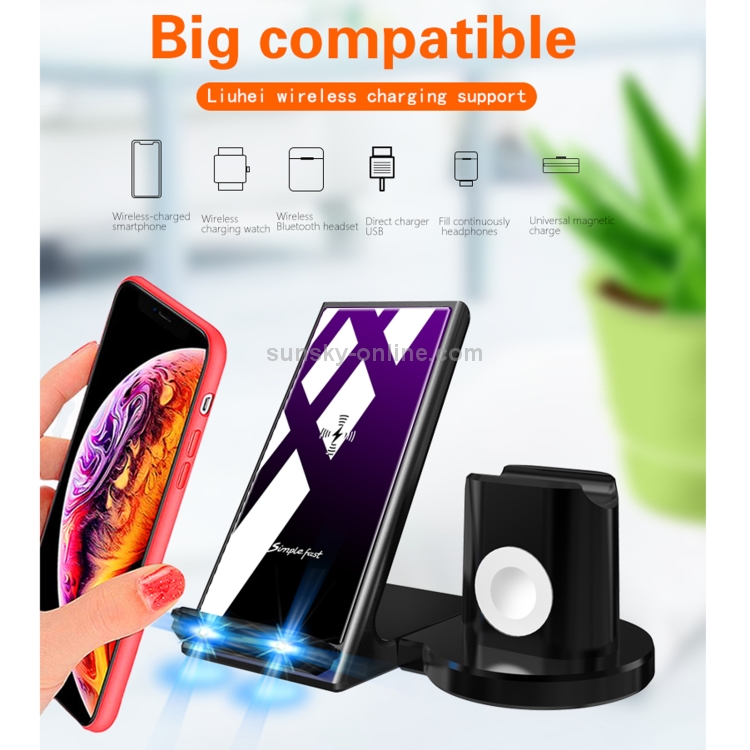 A9 10W 6 In 1 Multi-function Split Design Car Fast Charging Induction Wireless Charger(Black) A9 10W 6 In 1 Multi-function Split Design Car Fast Charging Induction Wireless Charger(Black)