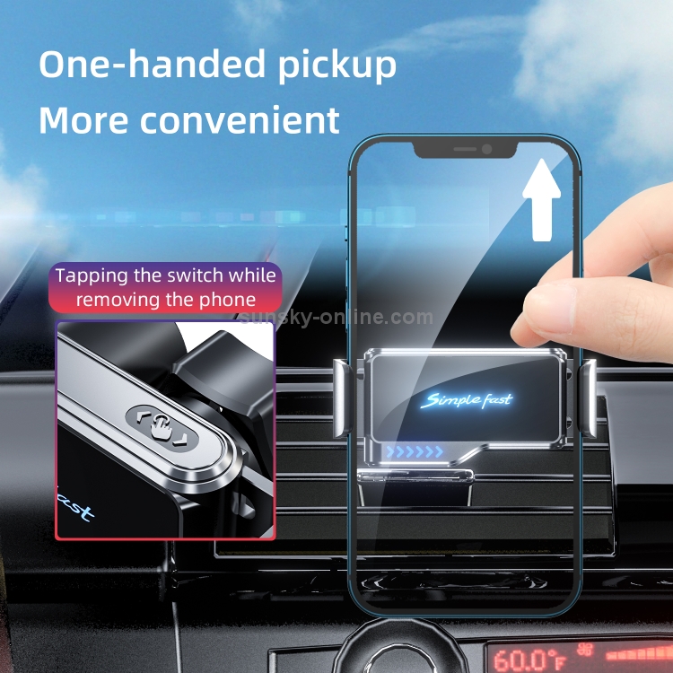 N7 Car Pure Electric Drive Locking Wireless Charger Holder(Black) N7 Car Pure Electric Drive Locking Wireless Charger Holder(Black)