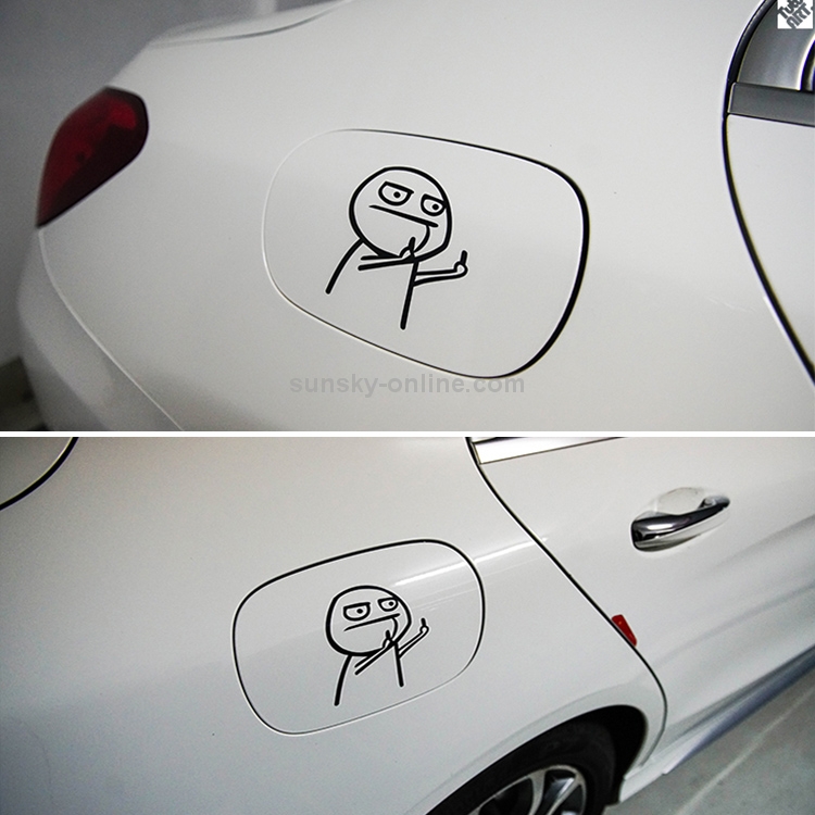 Autocollant décoratif de personnalité de dessin animé de voiture (noir)