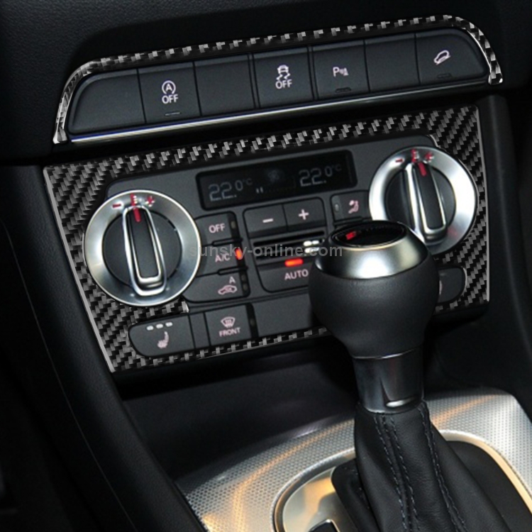 2 pezzi / set fibra di carbonio auto aria condizionata manopola cornice  adesivo decorativo per Audi Q3 2013-2018, unità sinistra e destra universale