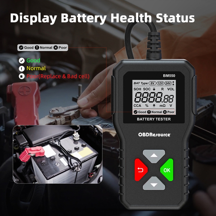 BM550 6V / 12V / 24V 3 in 1 Battery Tester Analyzer Battery Life