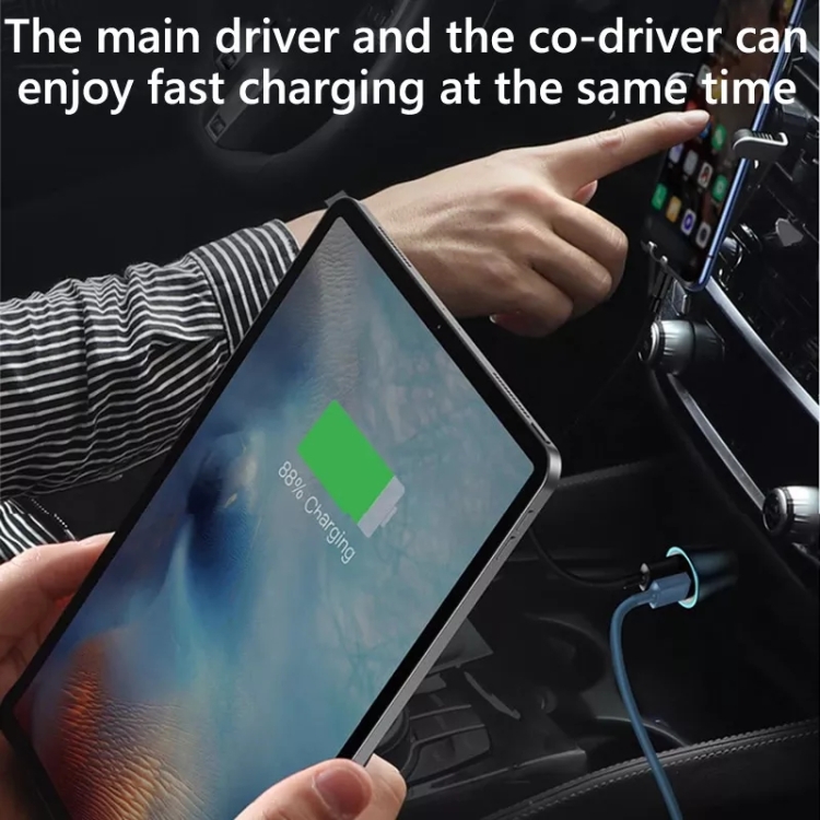 PD 20W Aluminum Alloy Dual Interface Car Fast Charger (Grey) PD 20W Aluminum Alloy Dual Interface Car Fast Charger (Grey)