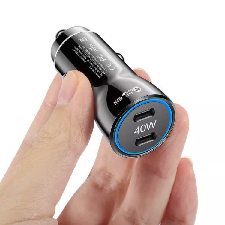 40W Dual PD Car 2 in 1 Fast Charger Car Cigarette Lighter (Black) 40W Dual PD Car 2 in 1 Fast Charger Car Cigarette Lighter (Black)