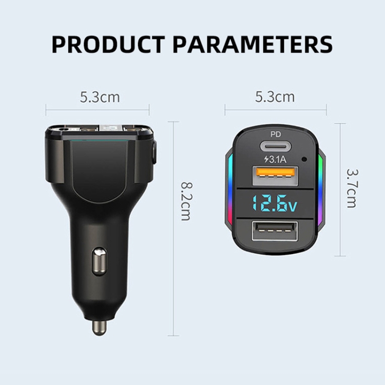 K4 Car 3 in 1 PD + USB Dual Port Fast Charger with Spring Data Cable K4 Car 3 in 1 PD + USB Dual Port Fast Charger with Spring Data Cable