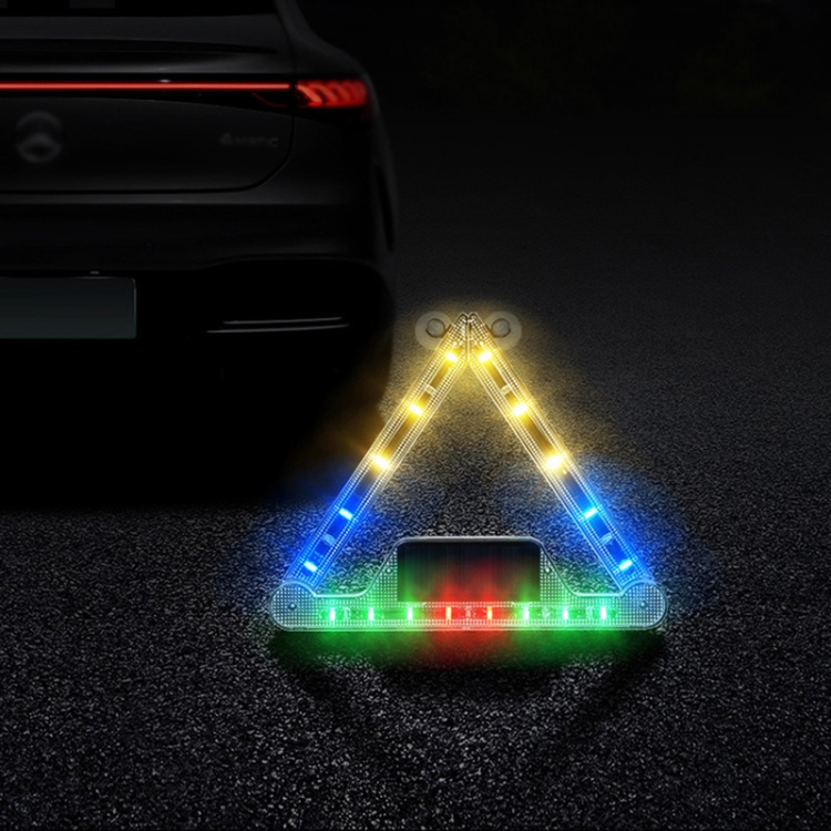 Auto Dreieckiges Licht Warnschild Solar Lade Stroboskop Notfall Ranger  Licht (buntes Licht)