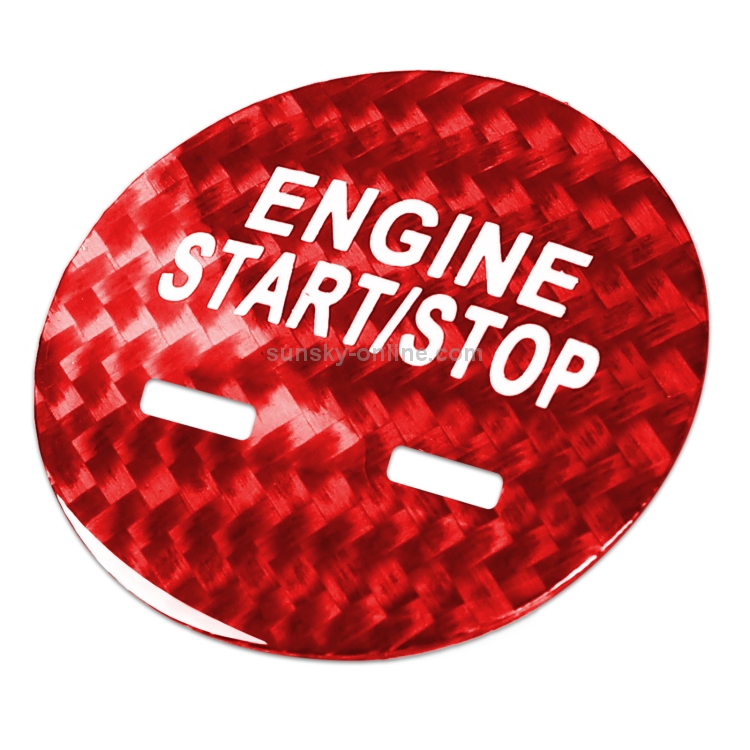 Auto Kohlefaser-Motor Start-Taste dekorative Abdeckungsbesatz für Cadillac  XTS (rot)
