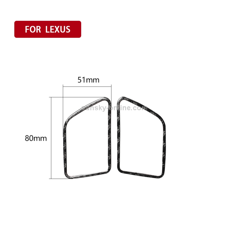 Etiqueta engomada decorativa de la salida de aire del tablero de instrumentos de fibra de carbono del coche para Lexus RX300 / 270 / 200T / 450h 2016-2019, unidad universal izquierda y derecha - 1