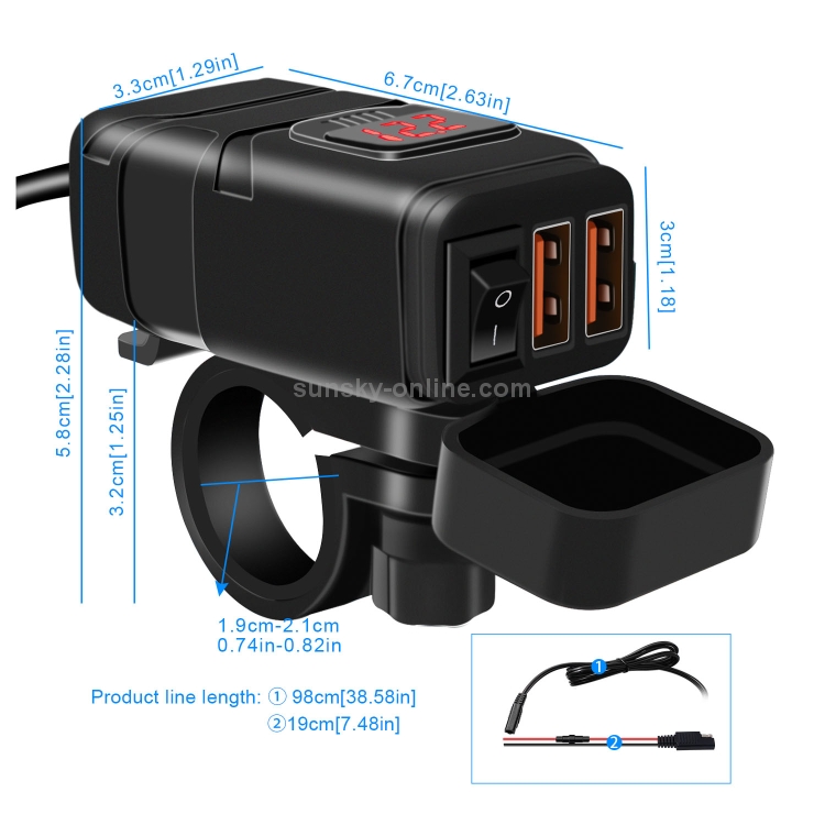 Universal Car Super Quick Dual Port USB Charger Power Outlet Adapter with LED Digital Voltmeter(Red Light) Universal Car Super Quick Dual Port USB Charger Power Outlet Adapter with LED Digital Voltmeter(Red Light)