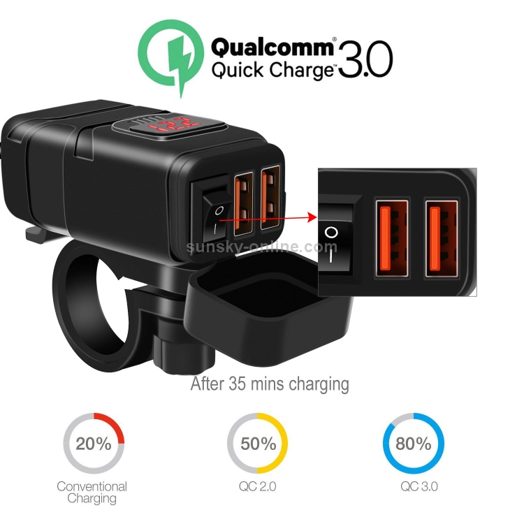 Universal Car Super Quick Dual Port USB Charger Power Outlet Adapter with LED Digital Voltmeter(Red Light) Universal Car Super Quick Dual Port USB Charger Power Outlet Adapter with LED Digital Voltmeter(Red Light)