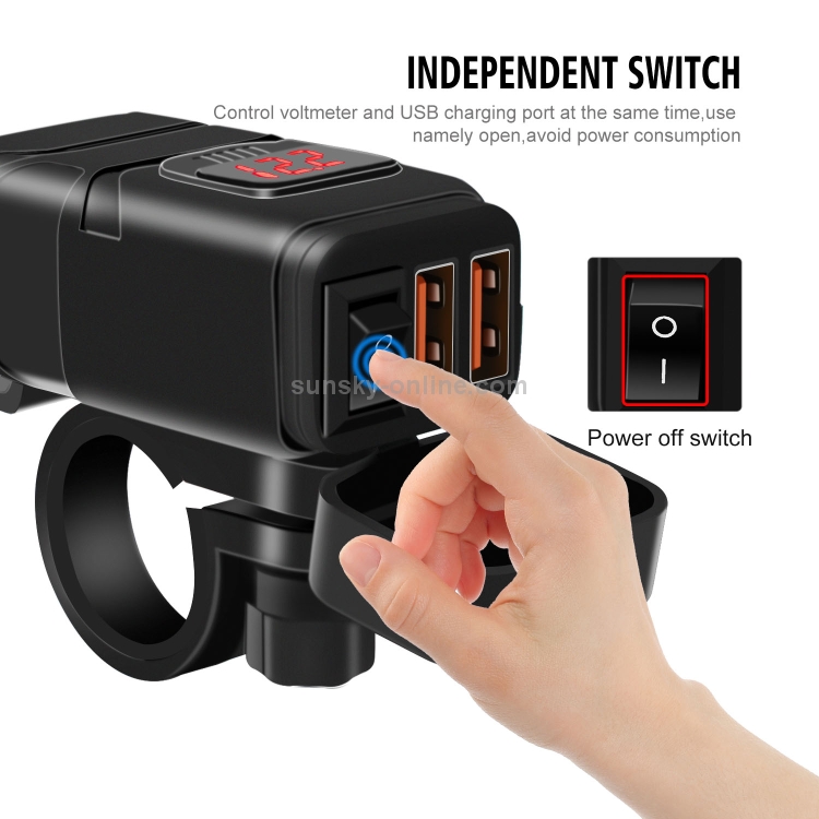 Universal Car Super Quick Dual Port USB Charger Power Outlet Adapter with LED Digital Voltmeter(Red Light) Universal Car Super Quick Dual Port USB Charger Power Outlet Adapter with LED Digital Voltmeter(Red Light)
