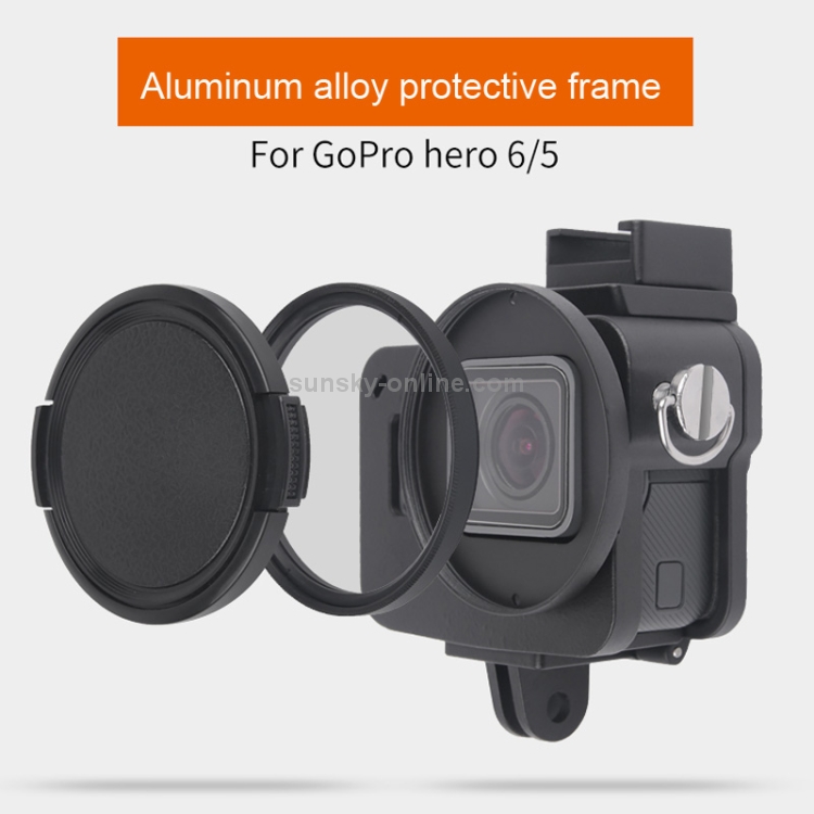 Housing Shell CNC Aluminum Alloy Protective Cage with 52mm UV Lens for GoPro Hero 2018 Color : Silver /7 Black /6/5 Durable 