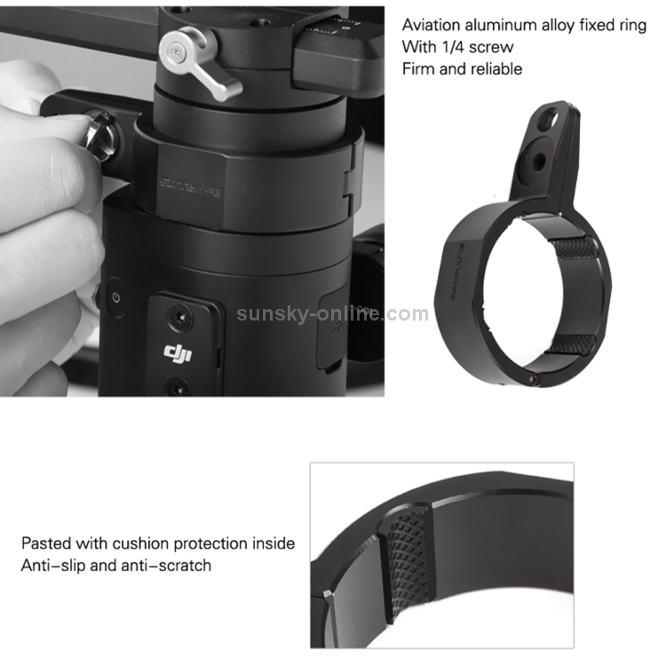 Sunnylife 2 in1固定リング+ DJI RONIN-Sジンバルスタビライザー用