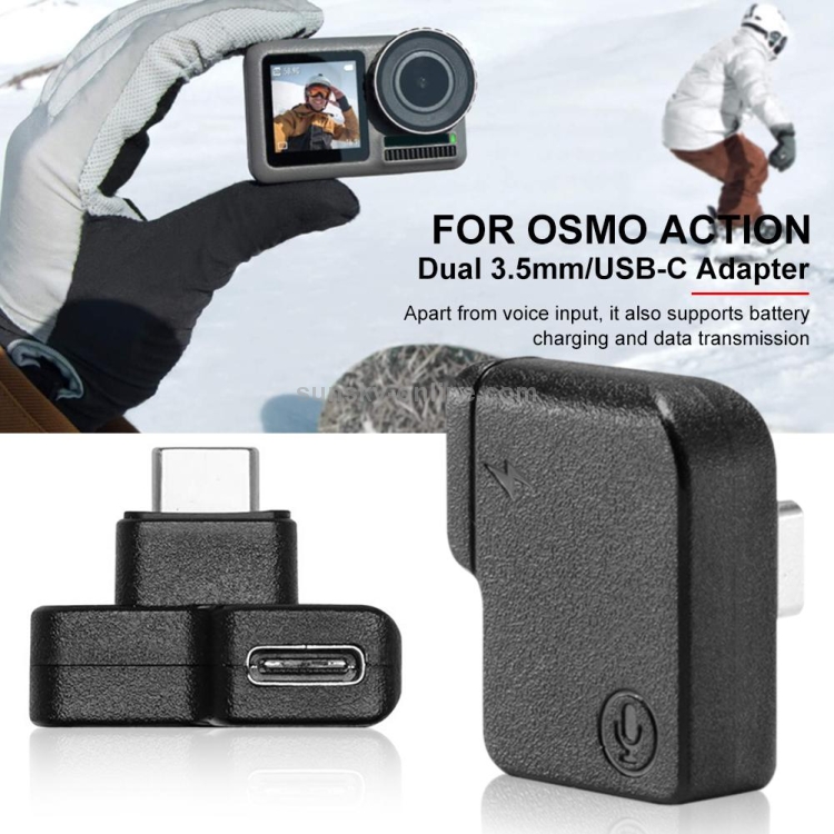3,5-mm-typ-c audio inalámbrico datos-carga accesorios para DJI Osmo-Action-cámara