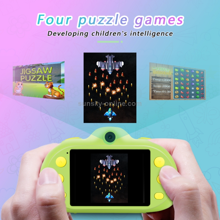 P8 Cámara para niños de doble lente y ocho megapíxeles de 2,4 pulgadas, compatible con tarjeta TF de 32 GB (verde) - 4