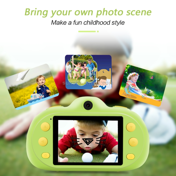 P8 Cámara para niños de doble lente y ocho megapíxeles de 2,4 pulgadas, compatible con tarjeta TF de 32 GB (verde) - 5