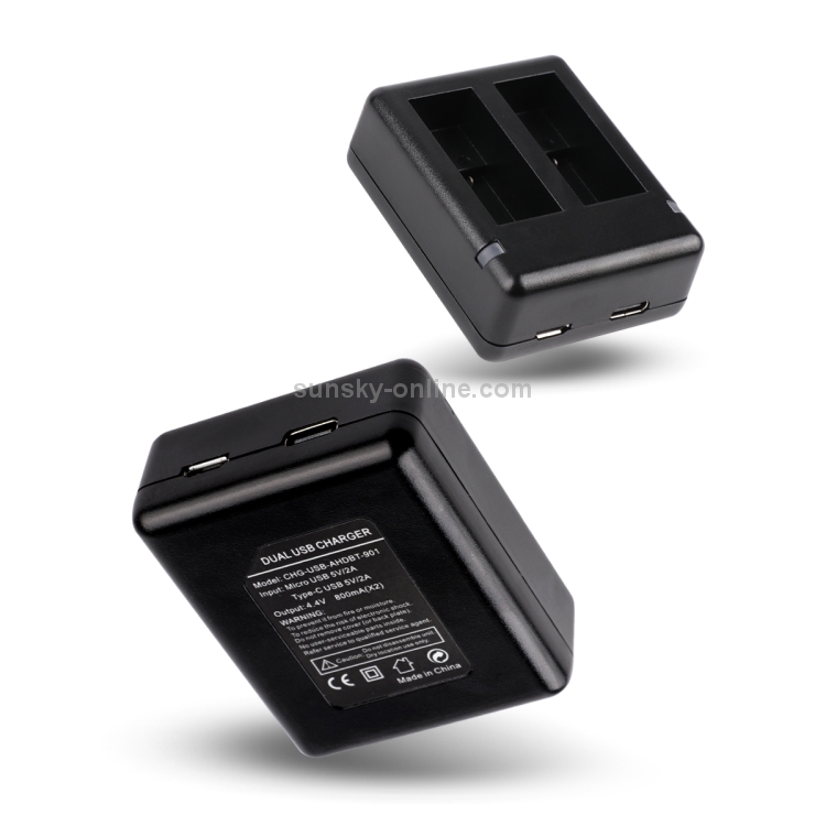 PULUZ Dual USB Battery Charger For GoPro Hero 12/11/10/9 Black