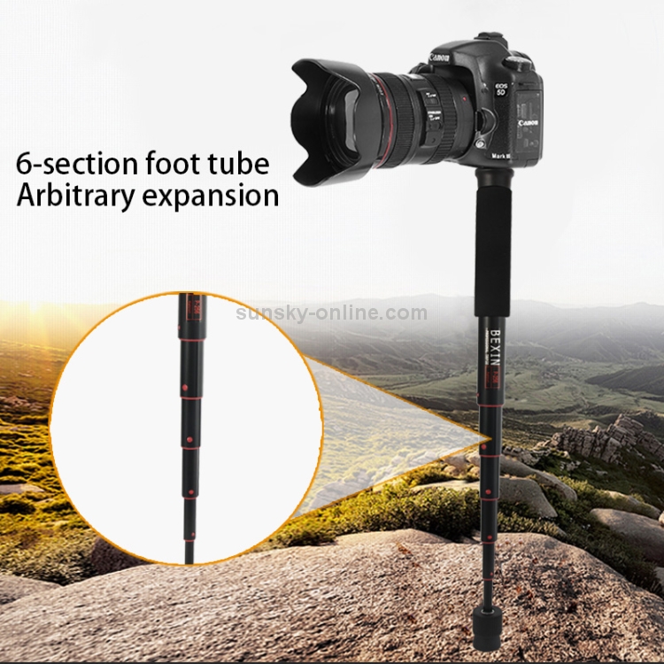 Monopod P306C Carbon Fiber Camera Holding Stand 6 Sections Adjusatble Portable Camera Support for SLR Mirrorless Camera