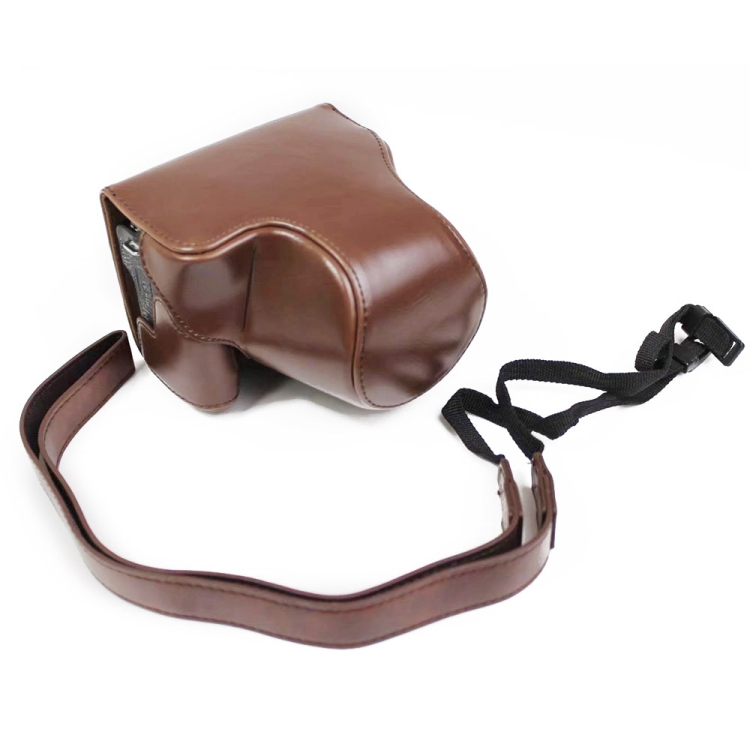 Black Camera Accessories Full Body Camera PU Leather Case Bag with Strap for Canon EOS M6 Color : Coffee