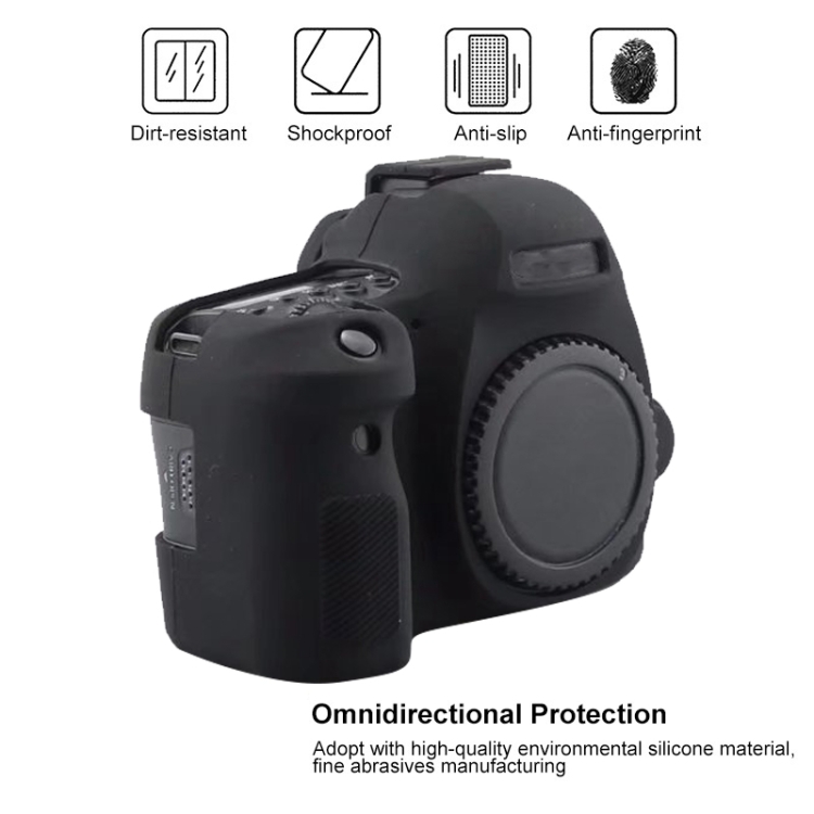 Soft Silicone Protective Case for Canon EOS 6D Mark II (Black) - B1