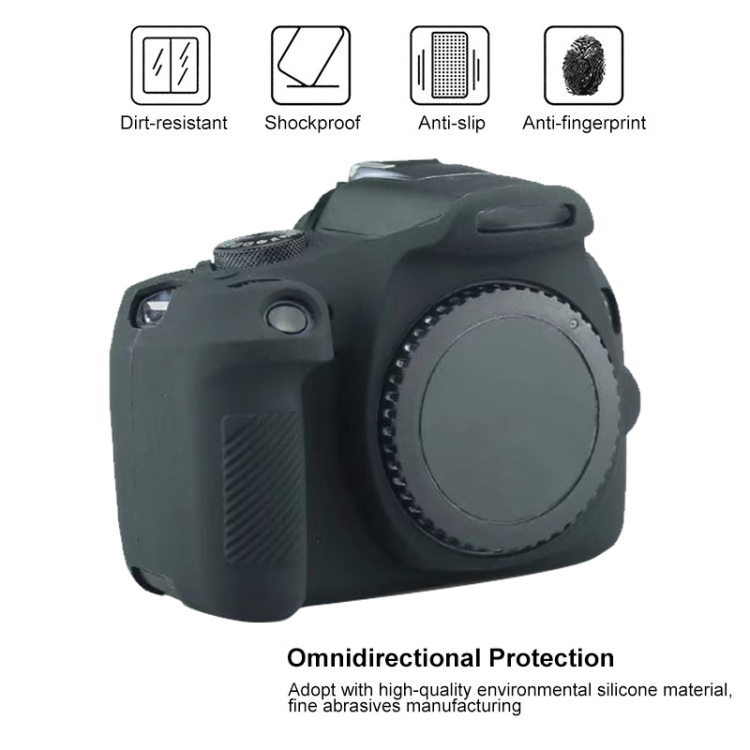 Soft Silicone Protective Case for Canon EOS 2000D (Black) - B1