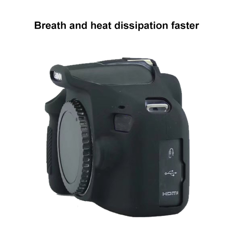 Soft Silicone Protective Case for Canon EOS 2000D (Black) - B3