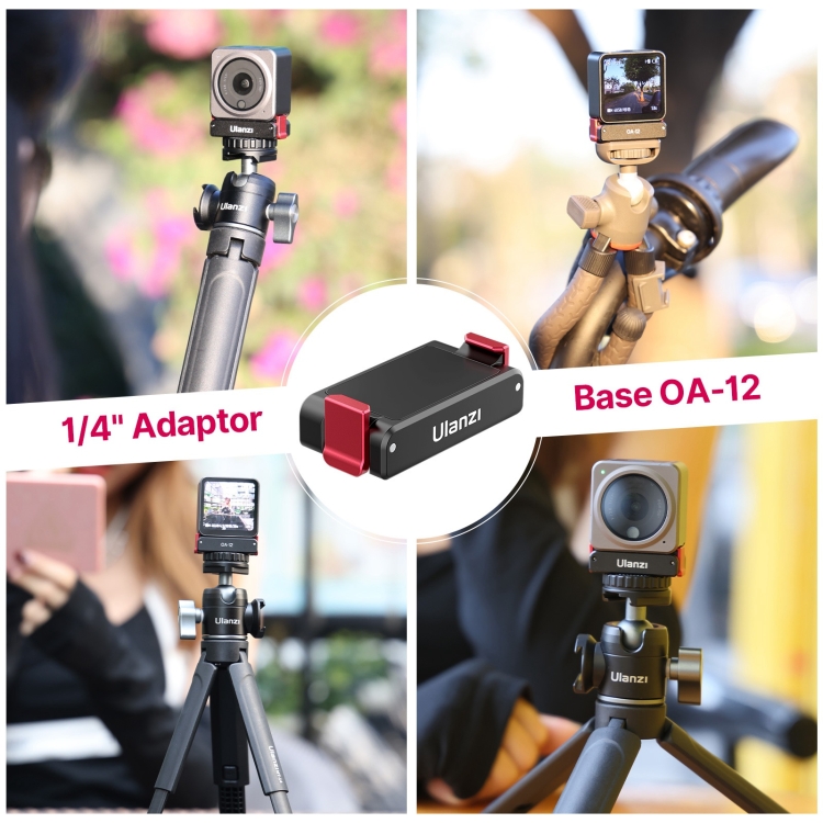 Ulanzi OA-12 Kim loại Bộ chuyển đổi cơ sở 1/4 cho DJI hành động 2